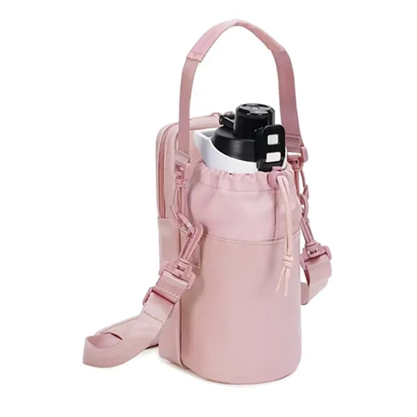 Water Bottle Carrier Strap Bag with Pocket for Storage