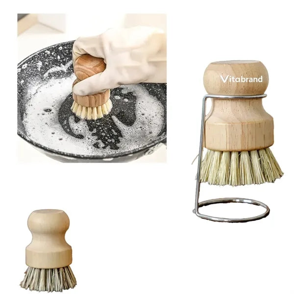 Natural Solid Wood Cleaning Brush
