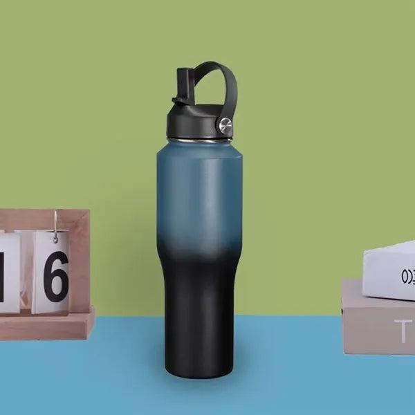 32oz Gradient Stainless Steel Sports Water Bottle with Straw