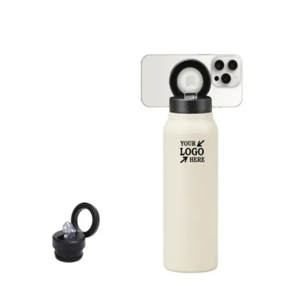 Stainless Steel Thermos w/ Magnetic Phone Stand