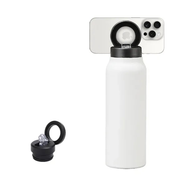 Stainless Steel Thermos w/ Magnetic Phone Stand