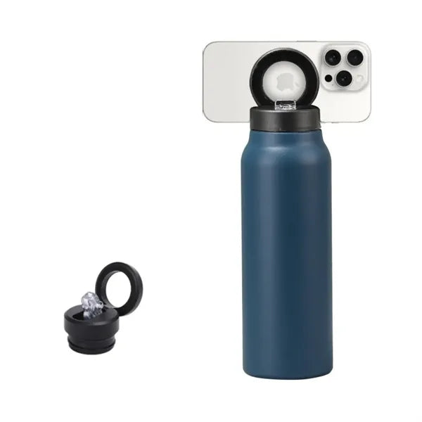 Stainless Steel Thermos w/ Magnetic Phone Stand