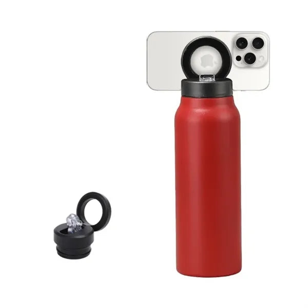 Stainless Steel Thermos w/ Magnetic Phone Stand