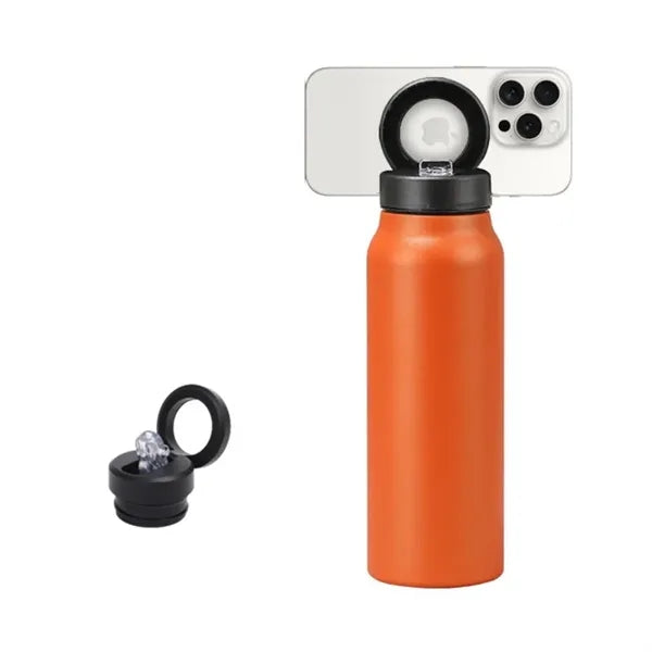 Stainless Steel Thermos w/ Magnetic Phone Stand