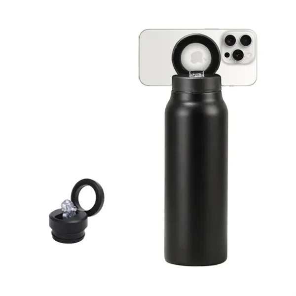 Stainless Steel Thermos w/ Magnetic Phone Stand