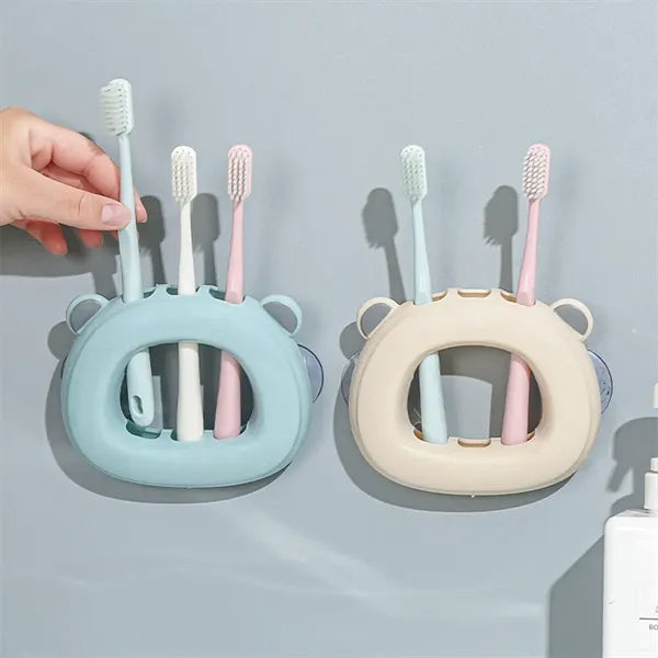 Suction Toothbrush Holder,Cartoon Bear,Wall Mount