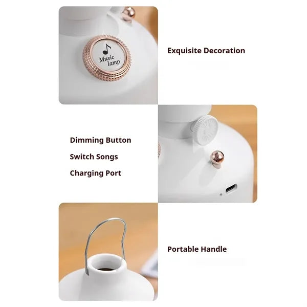 Retro camping bedroom decor kerosene lamp bluetooth speaker