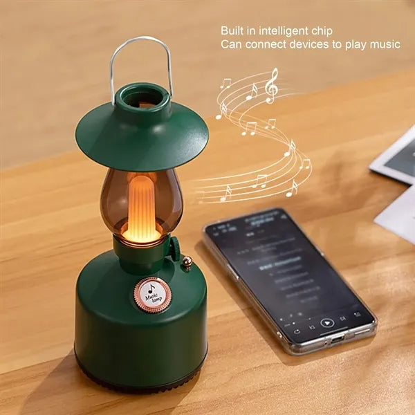 Retro camping bedroom decor kerosene lamp bluetooth speaker