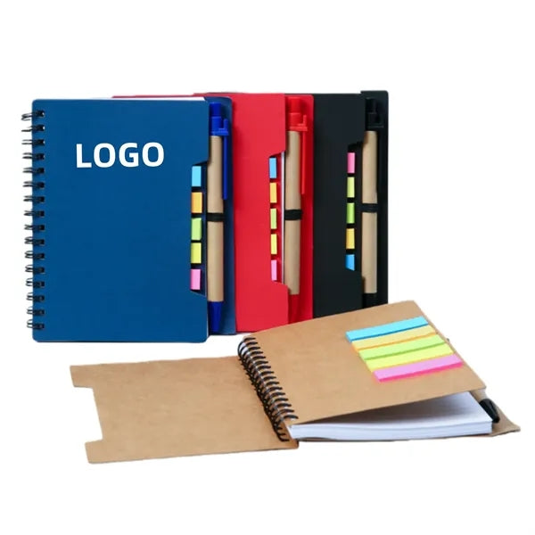 Spiral Notebook Notepad Memo Pad Sticky Notes With Pen