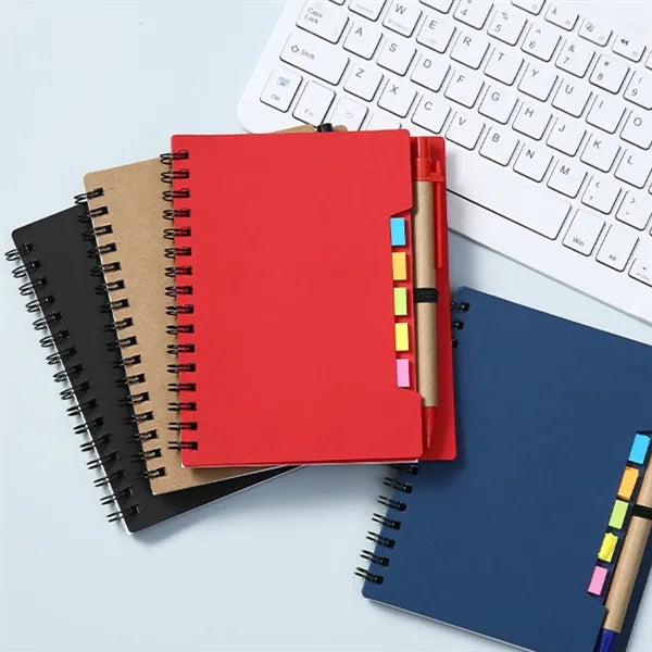 Spiral Notebook Notepad Memo Pad Sticky Notes With Pen
