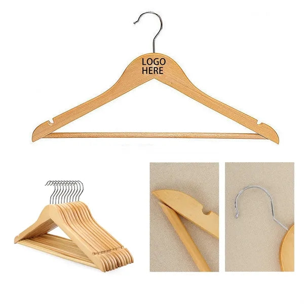 Shoulder Grooves Anti Slip Wooden Clothes Hanger