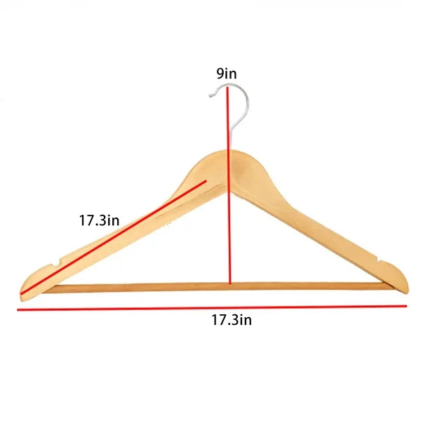 Shoulder Grooves Anti Slip Wooden Clothes Hanger