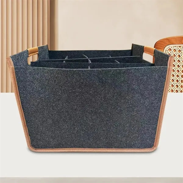 12 Bottle Wine Carrier With Divider Felt Storage Tote