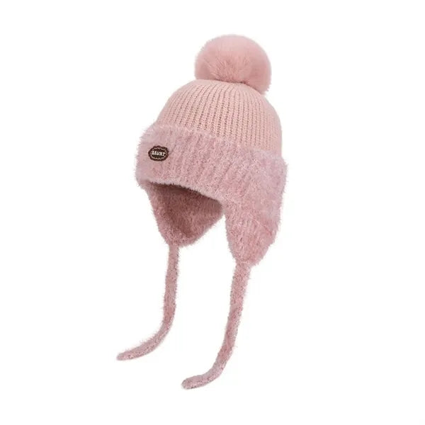 Children's Boys and Girls Outdoor Plush Lined Warm Knit Hat