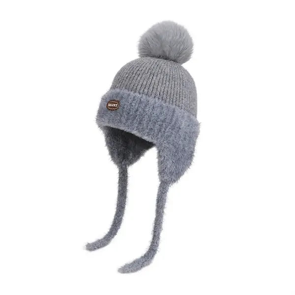 Children's Boys and Girls Outdoor Plush Lined Warm Knit Hat