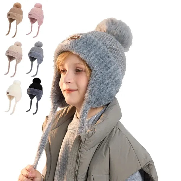 Children's Boys and Girls Outdoor Plush Lined Warm Knit Hat