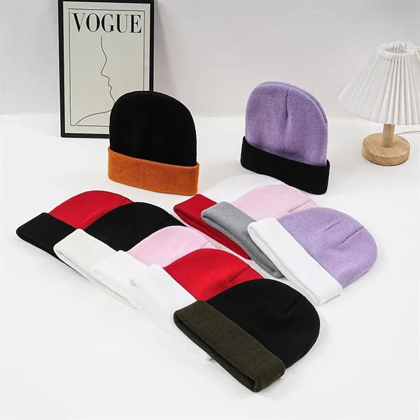 Winter Striped Beanie Hat
