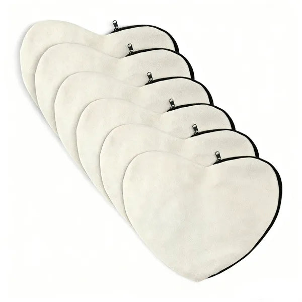 Heart Shaped Cotton Pencil Bag Zipper Pouch