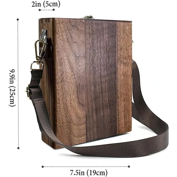 Wooden Messenger Box Crossbody Postman Bag Artist Tool