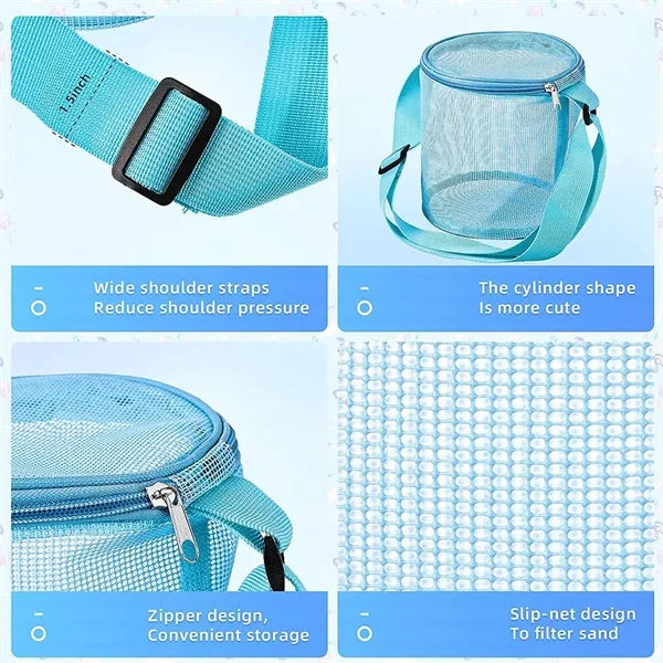 Mesh Beach Toy Storage Bag Organizer Portable Bucket