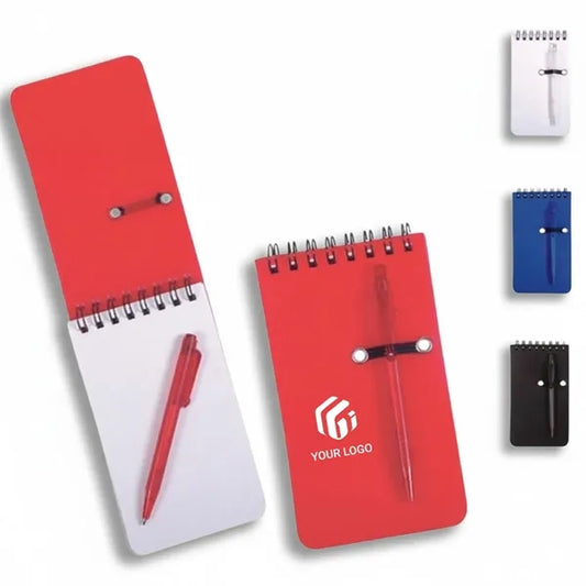 Office portable mini pocket spiral jotter notebook with pen