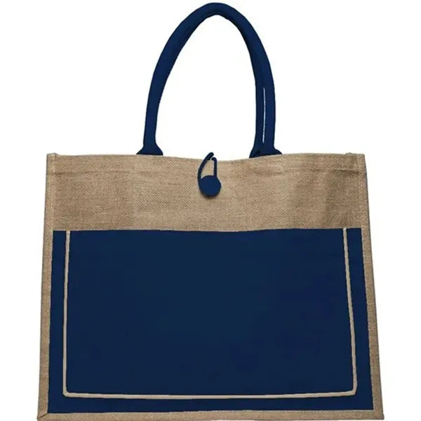 Natural Burlap Cotton Pocket Jute Tote Bags