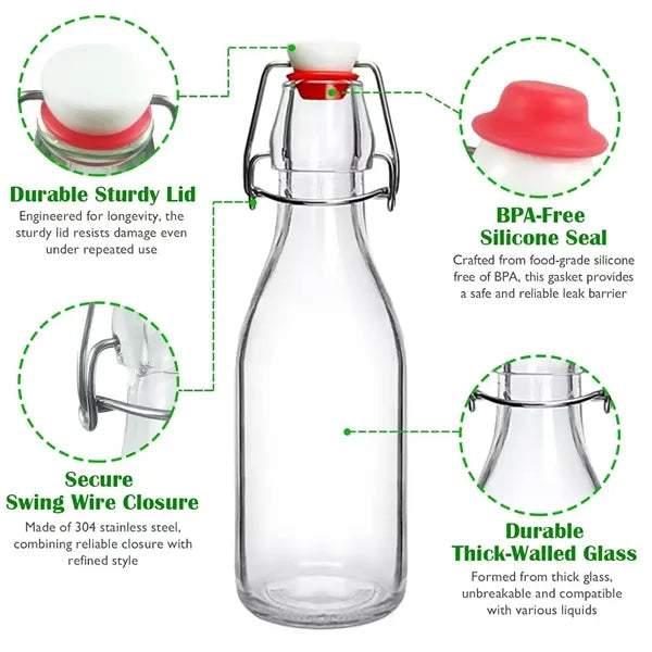 8.5oz Swing Top Glass Bottles