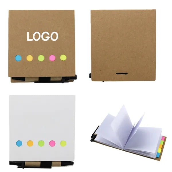 Sticky Notes With Pen Custom Logo Memo Pad Set Free Shipping