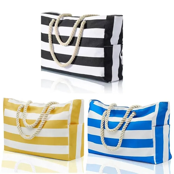 Large Waterproof Beach Tote Bag with Zipper