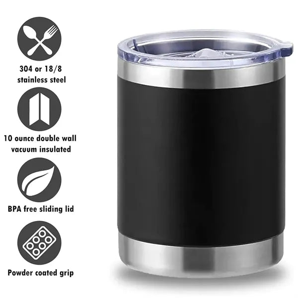 10 oz Stainless Steel Insulated Coffee & Water Tumbler