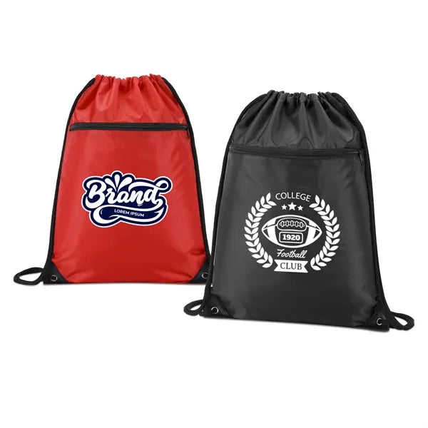 420D RPET Drawstring Backpack With Zipper