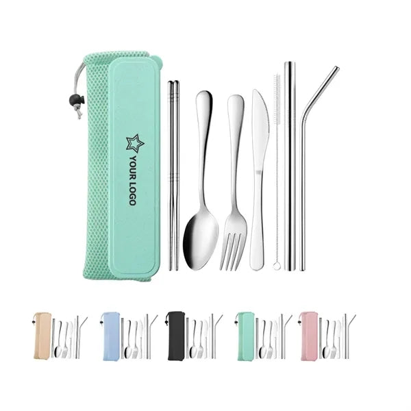 Portable 7 pcs Stainless Steel Cutlery Set