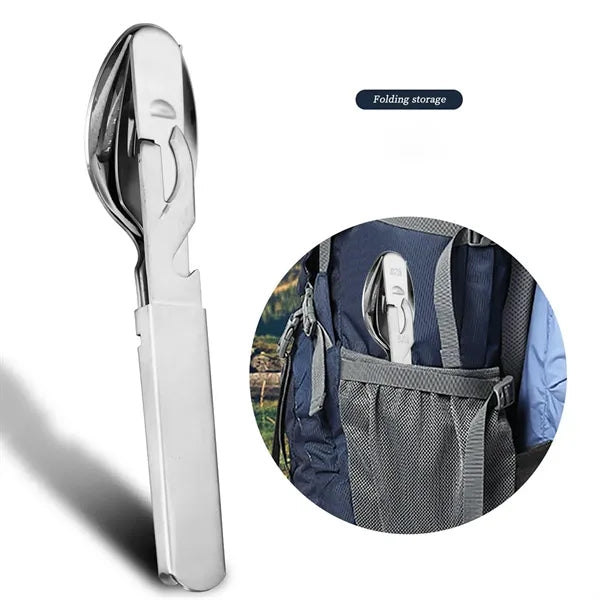 Camping Stainless Steel Foldable Cutlery Set