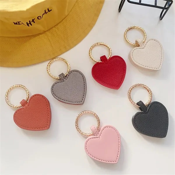 Heart-Shaped Leather Magnetic Hat Clip with Key Ring