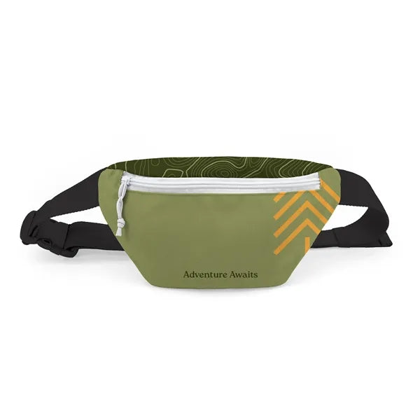 Full Color Canvas Fanny Pack with Printed Lining