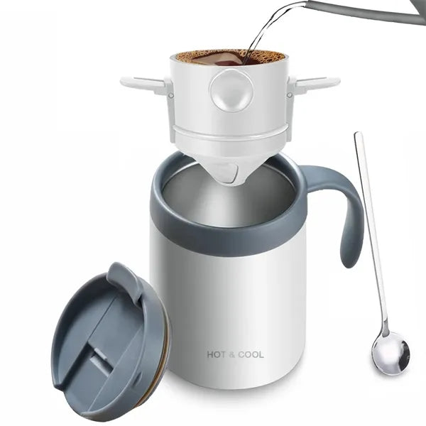 Portable Pour Over Coffee Mug Set with Foldable Filter