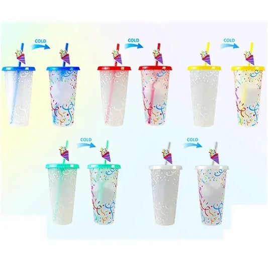 24oz Color-Changing Tumbler with Straw