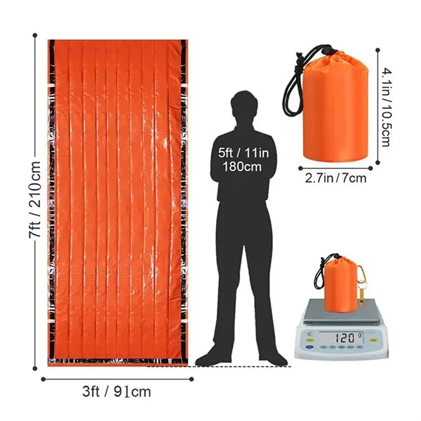 Emergency Survival Sleeping Bag with Whistle and Storage Bag