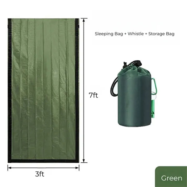 Emergency Survival Sleeping Bag with Whistle and Storage Bag