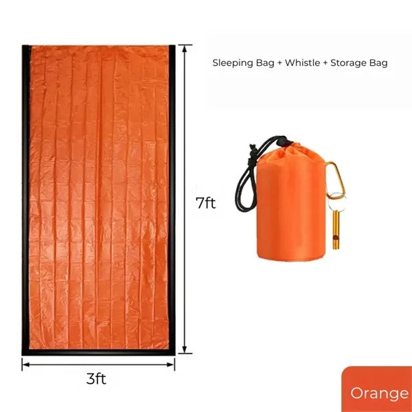 Emergency Survival Sleeping Bag with Whistle and Storage Bag