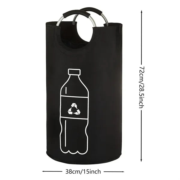 Folding Recycling Bin Aluminum Handle Storage Container