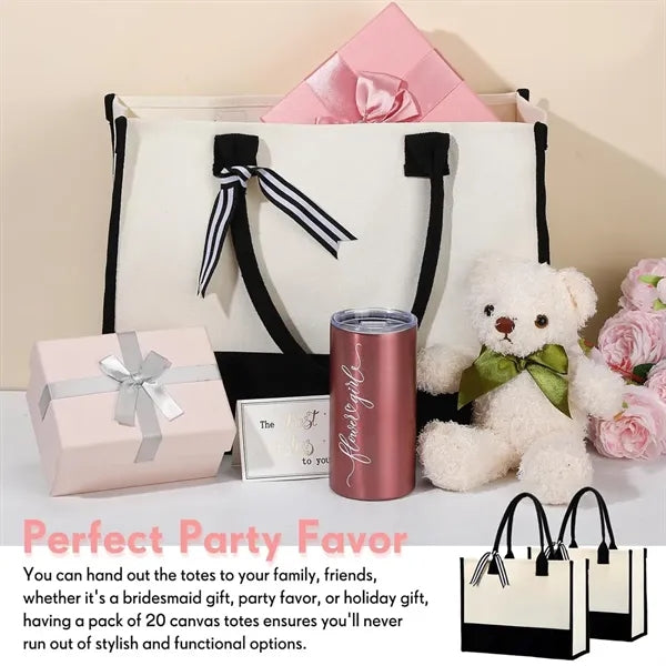Initial Canvas Beach Tote Bag