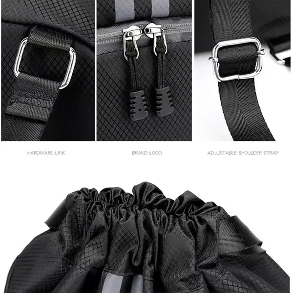 Large Sports Drawstring Backpack with Shoe Compartment