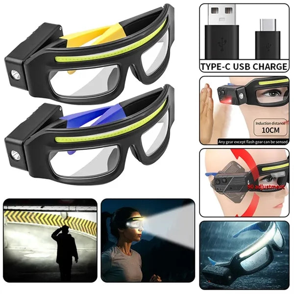 Multi Functional Glasses Lamp Headlight LED Sensing Wearable