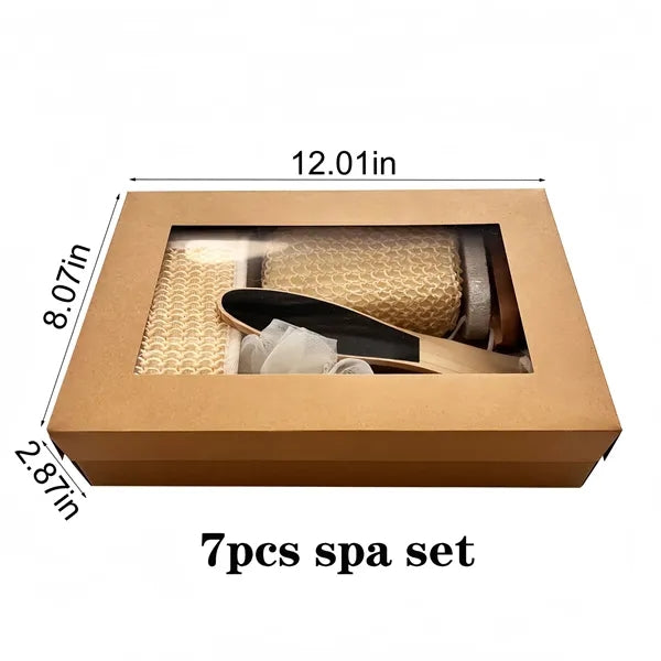Natural Fiber 7-Piece Spa Bath Set With Accessories Gift Box