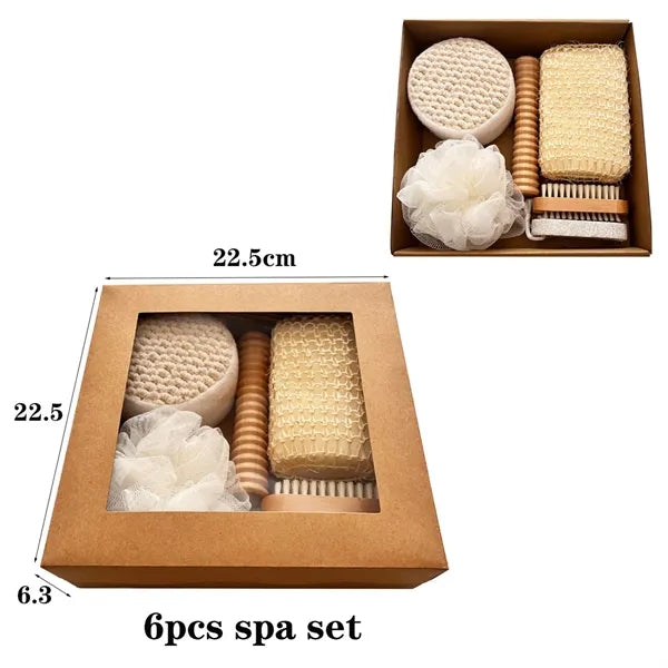 Natural Fiber 7-Piece Spa Bath Set With Accessories Gift Box