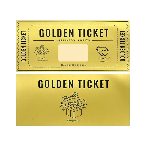 Golden Ticket DIY Scratch Surprise Card with Envelope
