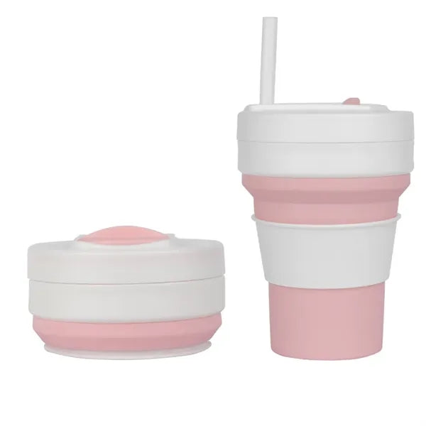 Straw Coffee Cup, Outdoor Convenient Folding Water Cup