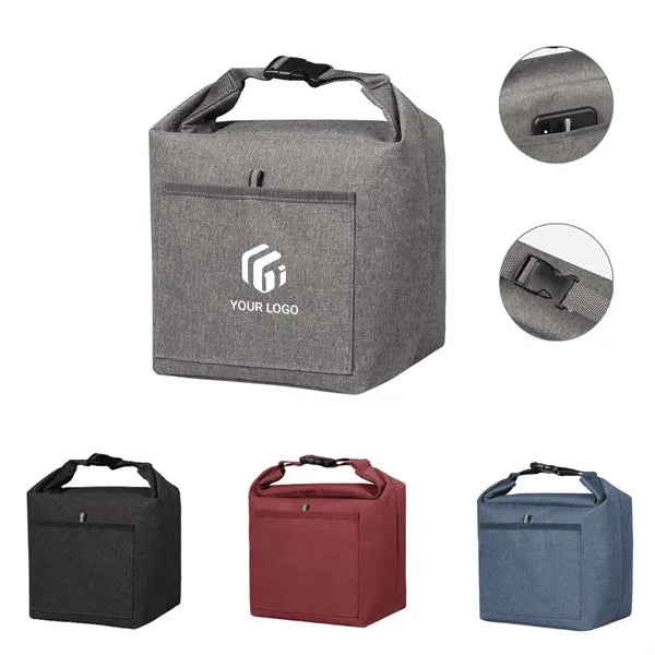 Large Foldable Durable Roll-top Insulated Lunch Tote Bag