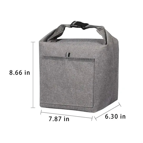 Large Foldable Durable Roll-top Insulated Lunch Tote Bag